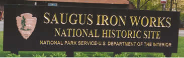 Saugus Iron Works National Historic Site entrance sign