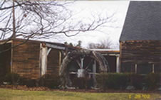 Overhead view of the water wheel that powered the forge hammer and rolling mill