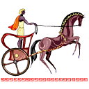 Ancient chariot with fancy horse