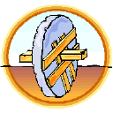 Stone wheel with wood axle